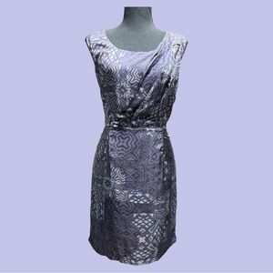 Lover21 Silk Purple Geometric Mini Dress Size Medium